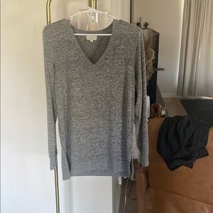 Gray V-Neck Sweater